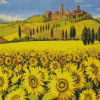 Tuscany Italy Sunflowers Field 5D Diamond Paintings