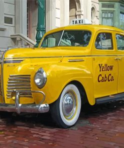 Vintage Yellow Taxi Cab 5D Diamond Painting