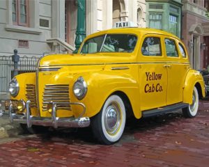 Vintage Yellow Taxi Cab 5D Diamond Painting