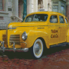 Vintage Yellow Taxi Cab 5D Diamond Paintings