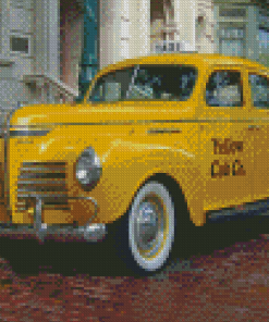 Vintage Yellow Taxi Cab 5D Diamond Paintings