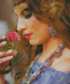 Woman And Rose Art 5D Diamond Paintings