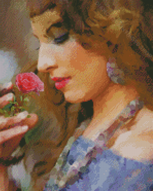 Woman And Rose Art 5D Diamond Paintings