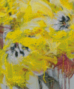 Yellow Flower Abstract Diamond Paintings
