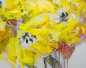 Yellow Flower Abstract Diamond Painting