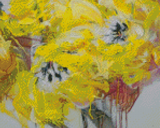 Yellow Flower Abstract Diamond Paintings