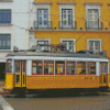 Yellow Streetcar In Lisbon Portugal Diamond Paintings