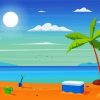 Aesthetic Cartoon Beach 5D Diamond Painting