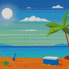 Aesthetic Cartoon Beach 5D Diamond Paintings