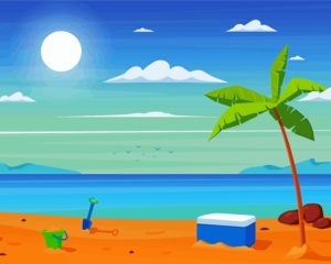 Aesthetic Cartoon Beach 5D Diamond Painting