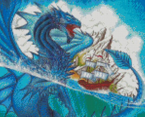 Cool Water Dragon Diamond Paintings