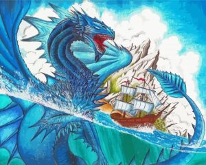 Cool Water Dragon Diamond Painting