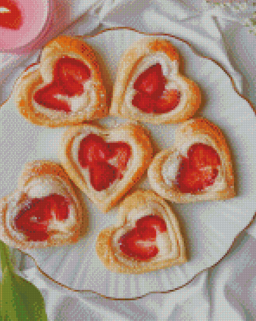 Valentine Puff Pastry Danish Diamond Paintings