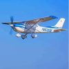 White And Blue Cessna 182 Airplane 5D Diamond Painting