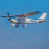 White And Blue Cessna 182 Airplane 5D Diamond Paintings
