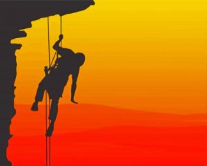 Abseiling Man Silhouette Diamond Painting