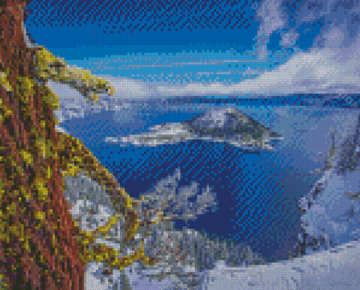 Aesthetic Crater Lake Diamond Paintings