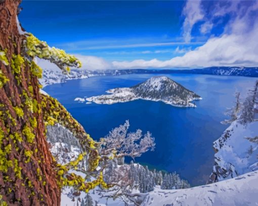 Aesthetic Crater Lake Diamond Painting