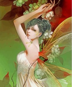 Anime Fairy With Flowers Diamond Painting