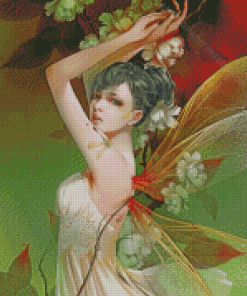 Anime Fairy With Flowers Diamond Paintings