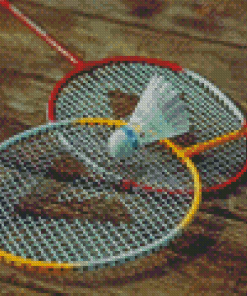 Badminton Rackets And Shuttlecock Diamond Paintings