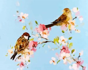 Birds And Blossom Art Diamond Painting