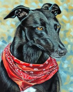 Black Greyhound Dog Diamond Painting