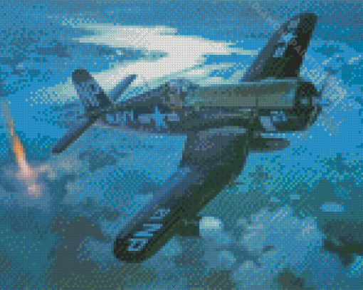 Black Navy Fighter Diamond Paintings