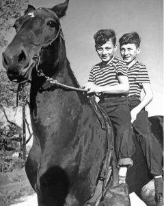 Black And White Children On Horse Diamond Painting