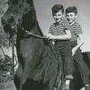 Black And White Children On Horse Diamond Paintings