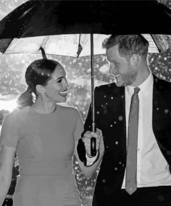 Black And White Harry And Meghan Diamond Painting
