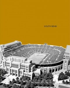 Black And White Notre Dame Stadium Poster Diamond Painting