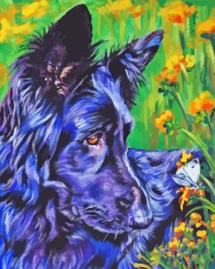 Black Shepherd Dog Diamond Painting