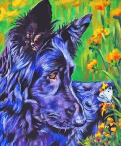 Black Shepherd Dog Diamond Painting
