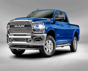 Blue Pickup Ram Truck Diamond Painting