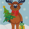 Cartoon Christmas Elk Diamond Paintings