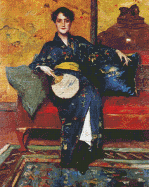 Chase William Merritt The Blue Kimono Diamond Paintings