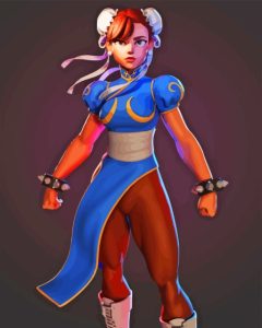 Chun li Street Fighter Anime Character Diamond Painting