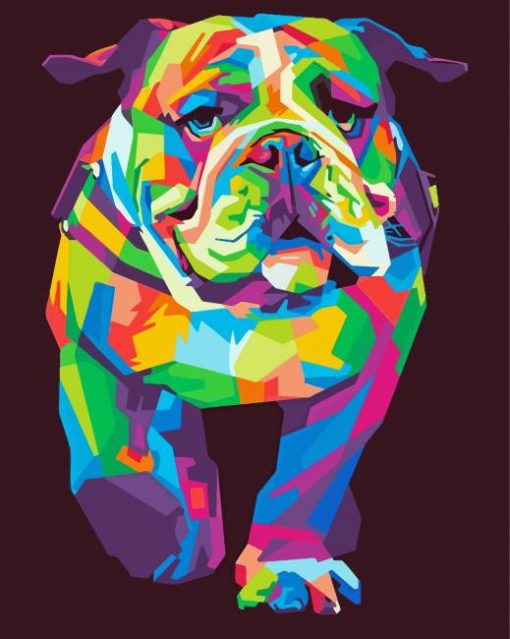Colorful American Bulldog Diamond Painting