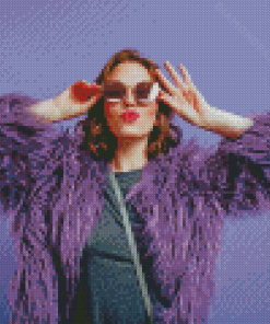 Cool Woman In A Purple Coat Diamond Paintings
