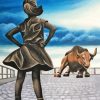 Fearless Girl And Bull Diamond Painting
