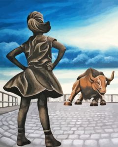 Fearless Girl And Bull Diamond Painting