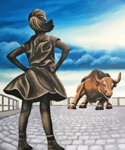 Fearless Girl And Bull Diamond Painting