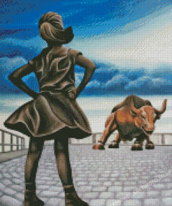 Fearless Girl And Bull Diamond Paintings