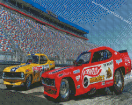 Funny Cars Drag Racing Diamond Paintings