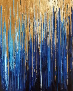 Gold And Blue Art Diamond Painting