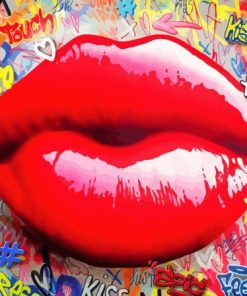 Graffiti Lips Diamond Painting