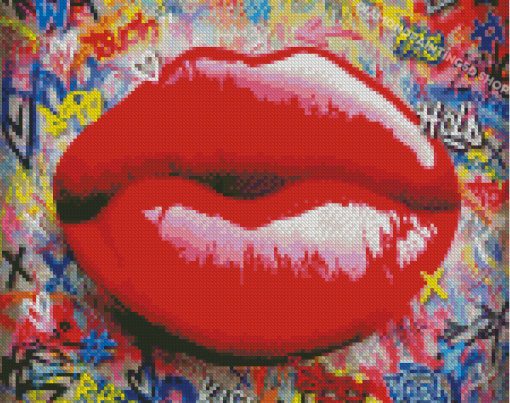 Graffiti Lips Diamond Paintings