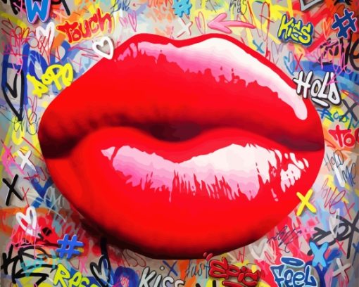 Graffiti Lips Diamond Painting