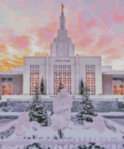 Idaho Falls Temple In Snow Diamond Paintings